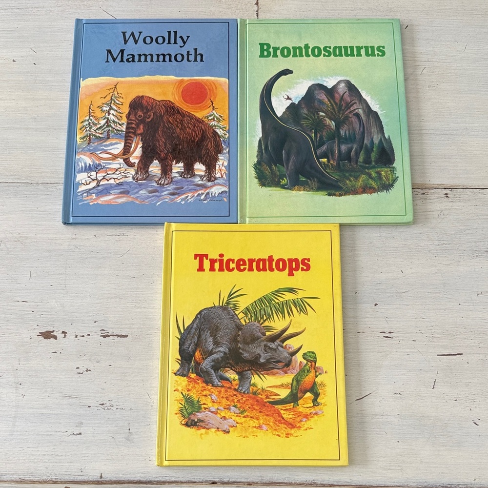 Vintage 80s Rourke Dinosaur Library Series Books Set of 3